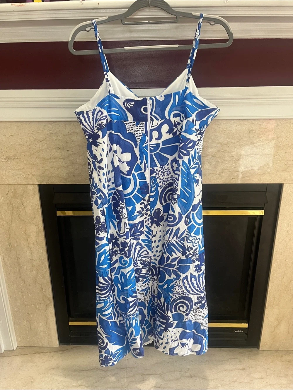 By & By Blue & White Floral Cotton Summer Dress